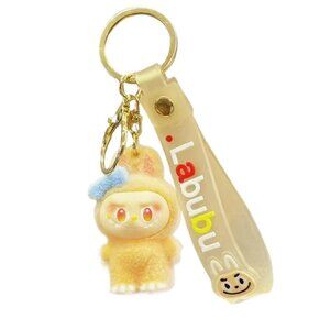 New Cute Yellow Labubu Bunny Keychain dangeler clip